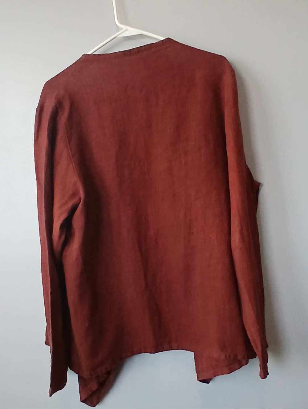 bryn Walker 100% Linen Open Asymetrical Shacket Women's Large Designer Lagenlook - Picture 5 of 5